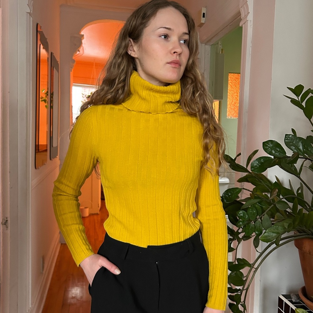 Yellow Turtleneck Sweater
